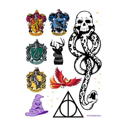 Set tatuajes Harry Potter Casas