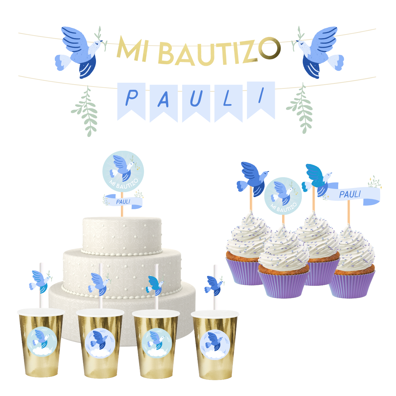 Kit de fiesta Bautizo Personalizado