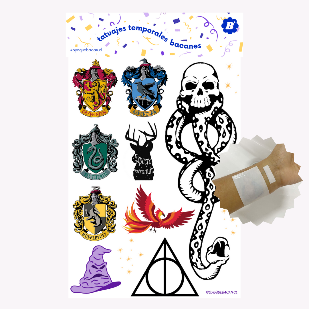 Set tatuajes Harry Potter Casas