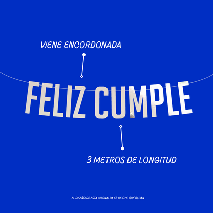 Guirnalda Feliz Cumple plateada